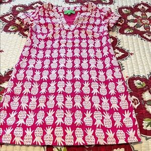 Pappagallo Pink and White Pineapple Dress